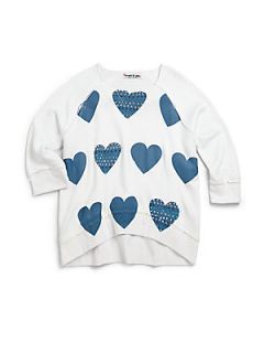 Flowers by Zoe Toddlers & Little Girls Heart Sweatshirt   White