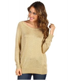 Vince Camuto High Low Lurex Sweater Womens Sweater (Gold)
