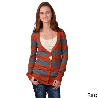 Journee Collection Juniors Striped Button up Cardigan