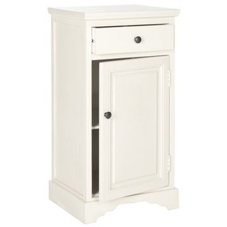 Safavieh Jett White Cabinet (WhiteMaterials Pine, MDF, wood veneerFinish WhiteDimensions 31.5 inches high x 16 inches wide x 13.75 inches deepThis product will ship to you in 1 box.Furniture arrives fully assembled )