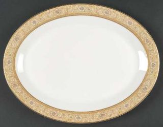 Royal Doulton Woodside 13 Oval Serving Platter, Fine China Dinnerware   Cream F