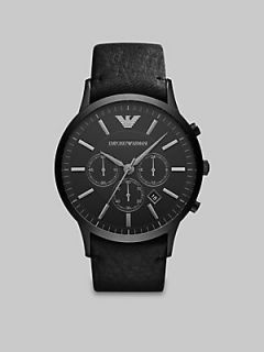 Emporio Armani Leather Chronograph Watch   No Color
