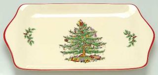 Spode Christmas Tree Red Large Sandwich Tray, Fine China Dinnerware   Limited Ac