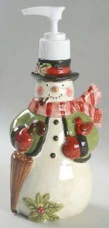 Victorian Snowman Figurine Lotion Dispenser, Fine China Dinnerware   Snowman On