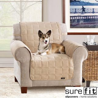 Soft Suede Taupe Waterproof Chair Protector