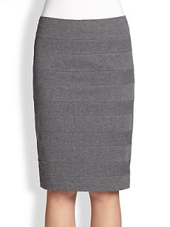Brunello Cucinelli Paneled Pencil Skirt   Charcoal