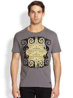 Versace Jeans Graphic Print Cotton Tee   Grey
