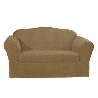 Sure Fit Suede Supreme 2 pc. Loveseat Slipcover   Sable