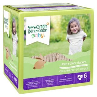 Seventh Generation Free and Clear Baby Diapers   40 Count (Size 6)