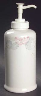 Pfaltzgraff Wyndham Lotion Dispenser, Fine China Dinnerware   Pink&Gray Floral,