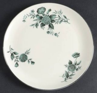 Westport Sylvan Salad Plate, Fine China Dinnerware   Teal Flowers And Leaves, Pl