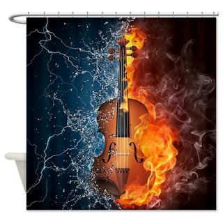  Fire and Water Violin Shower Curtain  Use code FREECART at Checkout