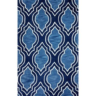 Nuloom Handmade Moroccantrellis Blue Rug (76 X 96)