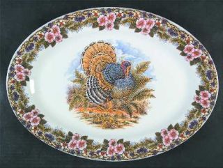 Churchill China Wildlife Series 17 Oval Serving Platter, Fine China Dinnerware