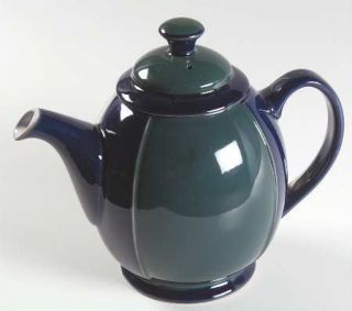 Denby Langley Regatta Teapot & Lid, Fine China Dinnerware   Cobalt Blue & Green