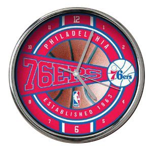 Philadelphia 76ers Chrome Clock