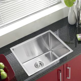 Water Creation Single Bowl Stainless Steel Undermount Kitchen Sink With Drain And Strainer