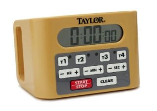 Taylor Battery Operated 4 Event Timer w/ LCD Display, Water Resistant