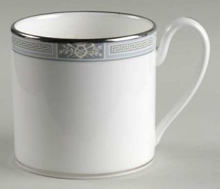Waterford China Bellamont Hall Mug, Fine China Dinnerware   White Greek Key&Leav