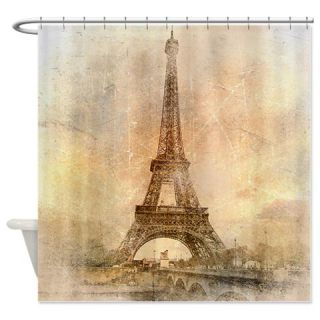  Vintage Eiffel Tower Shower Curtain  Use code FREECART at Checkout