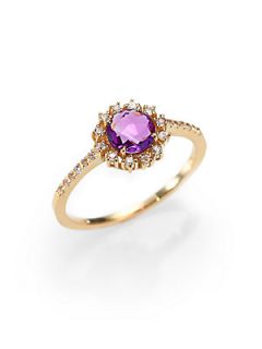 KALAN by Suzanne Kalan Amethyst, White Sapphire and and 14K Yellow Gold Ring   A