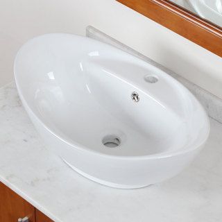 Elite 9970 High Temperature Grade A Ceramic Bathroom Sink (White Interior/Exterior Both Dimensions 8 inches high x 23 inches wide x 15 inches deep Faucet settings Vessel style faucetFaucet Not IncludedType Bathroom sink Material High temperature grad