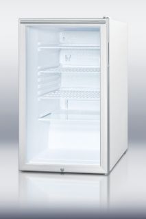 Summit Refrigeration Undercounter Refrigerator w/ Reversible Door, Lock & Interior Light, White, 4.1 cu ft, ADA