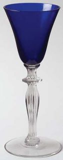 Morgantown Monroe Cobalt Blue Cordial Glass   Stem #7690, Cobalt Bowl, Clear Ste