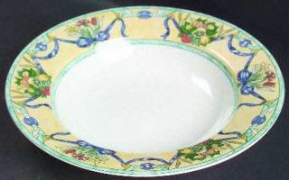 Villeroy & Boch Castellina Large Rim Soup Bowl, Fine China Dinnerware   Blue Rib