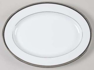 Noritake Renwick Platinum 11 Oval Serving Platter, Fine China Dinnerware   Lege
