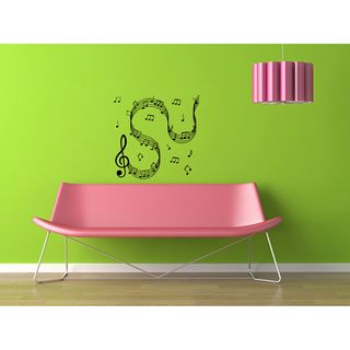 Treble Clef Musical Notes Vinyl Wall Decal (Glossy blackMaterials VinylQuantity One (1) decalSetting IndoorDimensions 25 inches wide x 35 inches longEasy to apply )