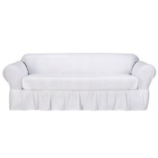 Simply Shabby Chic Cotton Duck 2pc Sofa Slipcover   White