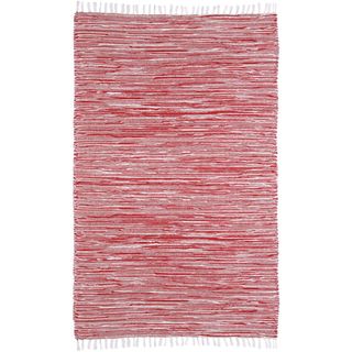 Red Reversible Chenille Flat Weave Rug (8 X 10)
