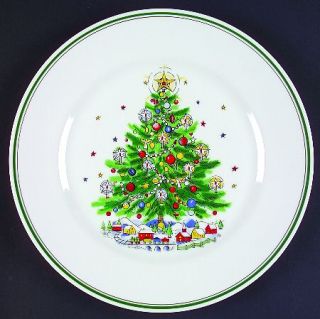 Salem Christmas Eve (Porcelain) Dinner Plate, Fine China Dinnerware   Green&Gold