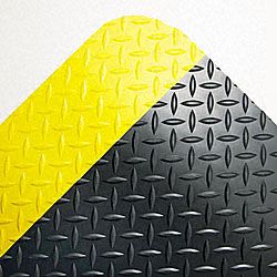 Industrial Deck Plate Black/ Yellow Antifatigue Mat