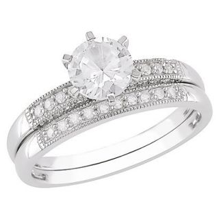 0.33 Carat Diamond and 1.375 Carat Created White Sapphire in 10K White Gold