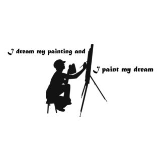 Art Quote I Dream My Black Vinyl Wall Decal Sticker (BlackEasy to applyTheme I dream my painting and I paint my dream art quoteDimensions 22 inches wide x 35 inches long )