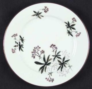 Noritake 5471 Dinner Plate, Fine China Dinnerware   Gold Flowers,Green & Gray Le