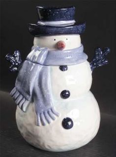 Home Winter Frost Figurine Cookie Jar & Lid, Fine China Dinnerware   Snow Scene