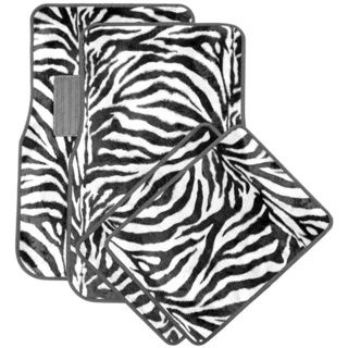 Oxgord Safari Zebra Carpet Car Floor Mats (set Of 4)