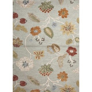 Hand tufted Transitional Floral Wool/ Silk Rug (5 X 8)