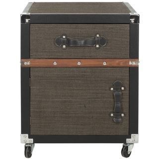 Safavieh Joel Brown Rolling Console Chest (BrownMaterials Iron and Linen FabricDimensions 24.4 inches high x 18.9 inches wide x 18.9 inches deepThis product will ship to you in 1 box.Furniture arrives fully assembled )