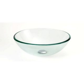 Dreamline DLBG08C Bathroom Sink, 161/2W x 55/8D Glass Bath Vessel Clear