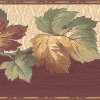 Brewster Brown Leaves Border Wallpaper (BrownDimensions 4 1/4 inches wide x 15 feet longBoy/Girl/Neutral NeutralTheme FloralMaterials Solid Sheet VinylCare instructions Scrub cleanHanging instructions PrepastedModel 499 61694 )