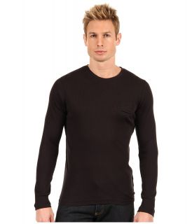 SLVR Fabric Mix Long Sleeve Mens Long Sleeve Pullover (Black)
