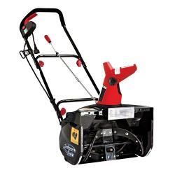 Snow Joe Maxx 18 inch Electric Snow Thrower With Light (refurbished) (Red Easy push button switch Convenient and compact shape 20W Chute deflector controls height of snow stream halogen light, 180 degrees adjustable chute Cuts up to 18 inches wide and 10 