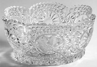 Hofbauer Byrdes Collection (The) Hexagonal Bowl   Clear, Pressed, Bird