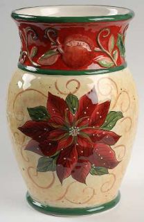 Tuscan Christmas Wine Cooler, Fine China Dinnerware   Holly,Berries,Red Band