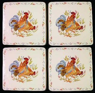 Corning Country Morning Square Stove Covers (Set of 4), Fine China Dinnerware  