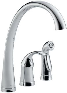 Delta 4380DST Pilar SingleHandle Kitchen Faucet with Side Spray Diamond Seal Technology Chrome